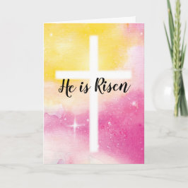 Gelukkig Pasen, Religieus - Hij is Risen Holiday K Feestdagen Kaart