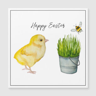 Gelukkig Pasen, schattig chick en hommel