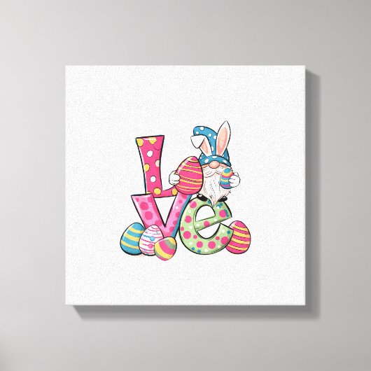 Gelukkig Pasen Shirt Gnome Pasen Dag Liefde Mannen Canvas Afdruk (Voorkant)