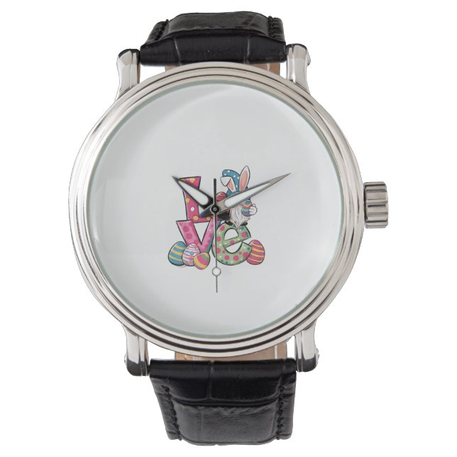 Gelukkig Pasen Shirt Gnome Pasen Dag Liefde Mannen Horloge (Voorkant)