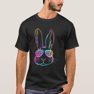 Gelukkig Pasen Tie Dye Konijn Zonnebril Hip Hop Ma T-shirt
