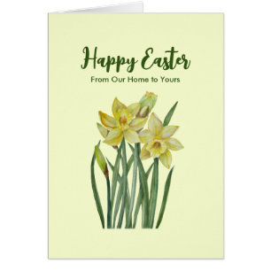 Gelukkig Pasen van onze Waterverf Daffodis thuis