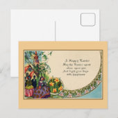 Gelukkig Pasen, Victoriaans, mensen, gemeente, ver Feestdagenkaart (Voorkant / Achterkant)