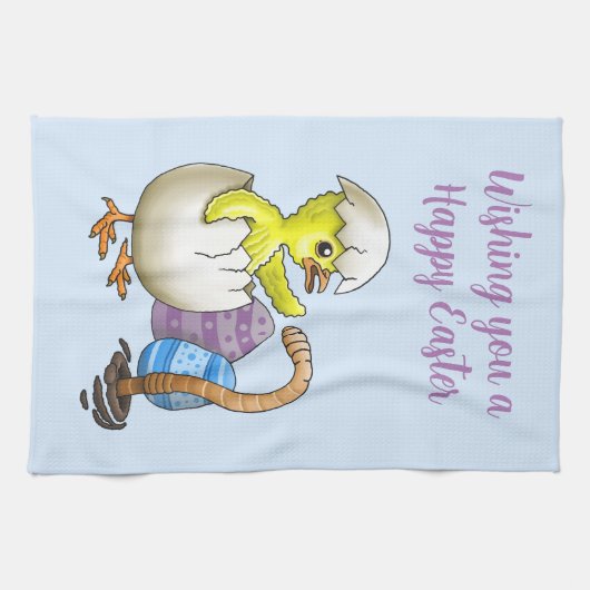 Gelukkig Pasen wensen Theedoek (Horizontaal)