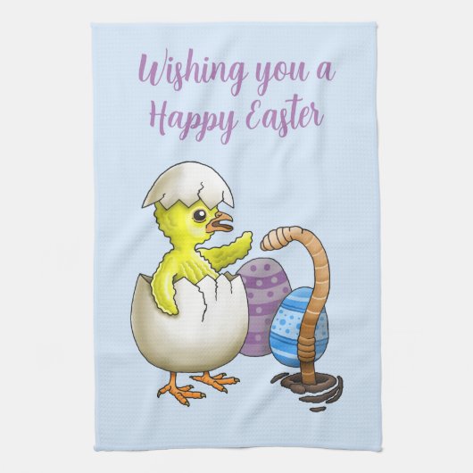 Gelukkig Pasen wensen Theedoek (Verticaal)