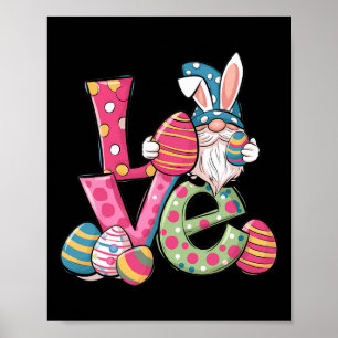 Gelukkig Pasenshemd Gnome Pasen Dag Liefde Mannen Poster