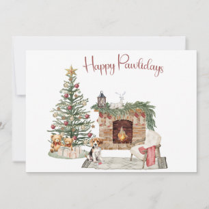 Gelukkig Pawlidays Hond Design- Beagle Feestdagenkaart