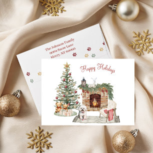 Gelukkig Pawlidays Hond Design- Bichon Frise Feestdagen Kaart