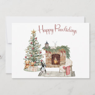 Gelukkig Pawlidays Hond Design- Boston Terrier Feestdagenkaart