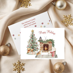 Gelukkig Pawlidays Hond Design- Corgi Feestdagen Kaart