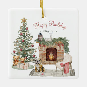 Gelukkig Pawlidays Hond Design- Engelse Bulldog Keramisch Ornament