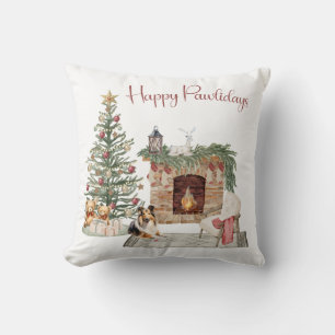 Gelukkig Pawlidays Hond Design- Sheltie Kussen
