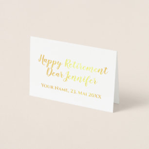 Gelukkig Pensioen Elegante Schrift Calligrafie Folie Kaarten