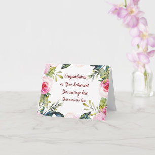 Gelukkig Pensioen Gefeliciteerd Bloemen Cursief Sc Kaart