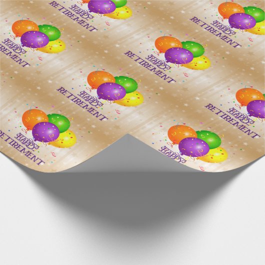 GELUKKIG PENSIOEN...Laten we feesten! Cadeaupapier (Hoek)