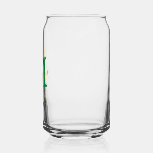 Gelukkig Pensioen Partij Groene Monogram Gouden Na Blikvorm Glas (Links)