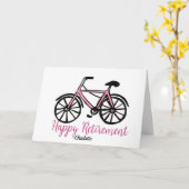 Gelukkig Pensioen roze fiets kaart (Gele Bloem)