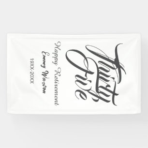 Gelukkig pensioen vet letter naam jaar elegant sim spandoek