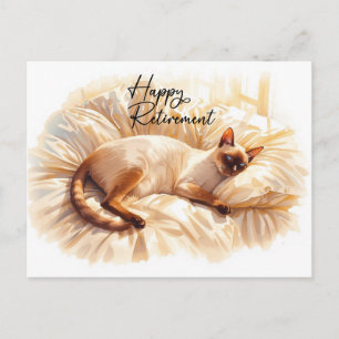 Gelukkig pensioen voor kattenliefhebber kattenmoed briefkaart