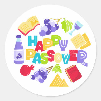 Gelukkig Pesach-sticker Ronde Sticker