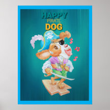 Gelukkig Piratenhond Poster