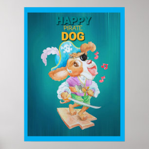 Gelukkig Piratenhond Poster 