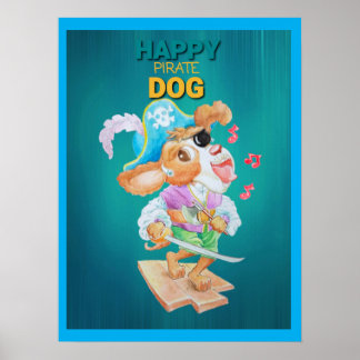Gelukkig Piratenhond Poster