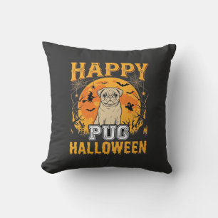 Gelukkig Pug Halloween Griezige Hond Ontwerp_1 Kussen