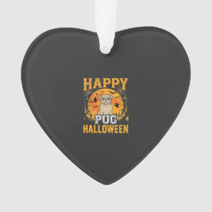 Gelukkig Pug Halloween Griezige Hond Ontwerp_1 Ornament