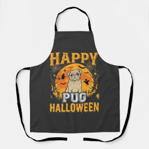 Gelukkig Pug Halloween Griezige Hond Ontwerp_1 Schort