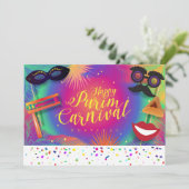 Gelukkig Purim Carnaval Feestdagenkaart (Staand voorkant)