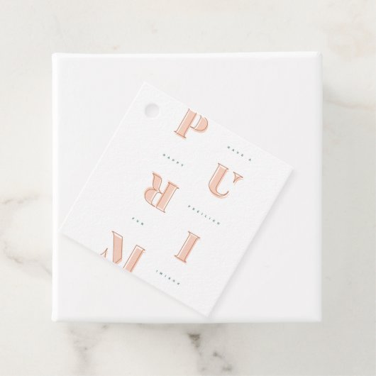 Gelukkig Purim in Neutrals Bedankjes Labels (In situ)