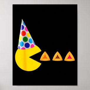 Gelukkig purim videospel dat hamantashen koningin poster