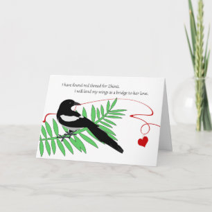 Gelukkig Qixi Festival, Chinees Valentijn, Ekster Feestdagen Kaart