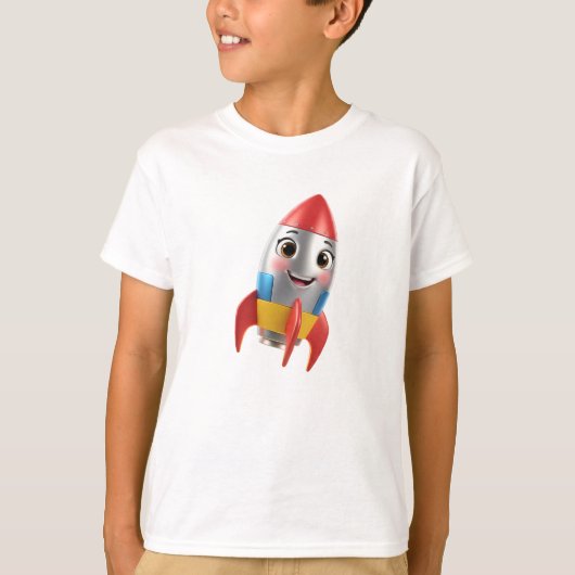 Gelukkig Raket 3D T-shirt (Voorkant)