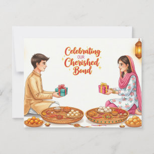Gelukkig Rakhi, Raksha Bandhan Briefkaart