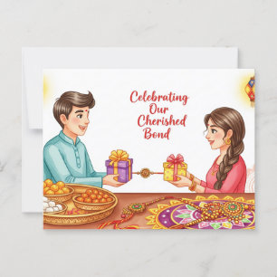 Gelukkig Rakhi, Raksha Bandhan Briefkaart