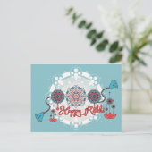 Gelukkig Rakhi, Raksha Bandhan, stoffig blauw Briefkaart (Staand voorkant)