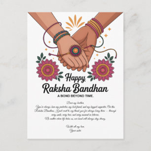 Gelukkig Raksha Bandhan-posterkaart Briefkaart
