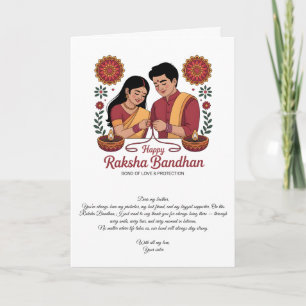Gelukkig Raksha Bandhan Vouwbare Wenskaart Kaart