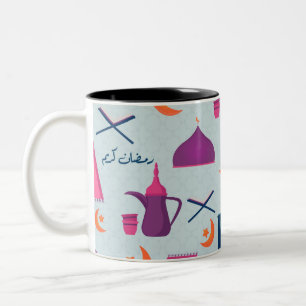 Gelukkig Ramadan-patroon Tweekleurige Koffiemok
