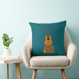 Gelukkig reizen met bagage en gitaar kussen