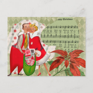 Gelukkig Retro 1950s Kerst Koppel Feestdagenkaart