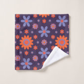 Gelukkig Retro Bloemen Cute 70s Hippie Madeliefje  Bad Handdoek (Wasdoekje)