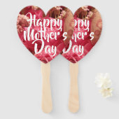 Gelukkig Roos op moederdag Handwaaier (Voorkant en achterkant)