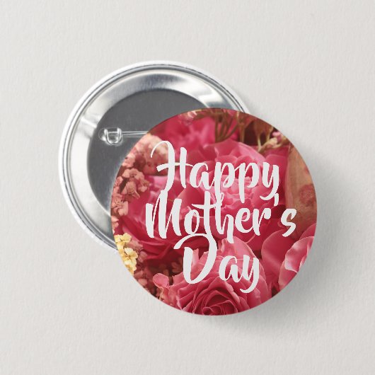 Gelukkig Roos op moederdag Ronde Button 5,7 Cm (Voorkant /achterkant)