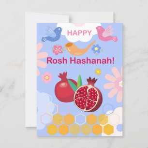 Gelukkig Rosh Hashanah Joods Nieuwjaar Bloempatroo Briefkaart