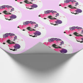 Gelukkig roze pony cadeaupapier (Hoek)