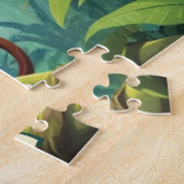 Gelukkig Schattige Aap In Oerwoud Gepersonaliseerd Legpuzzel (Zijkant)