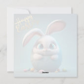 Gelukkig schattige paaskonijn feestdagenkaart (Achterkant)